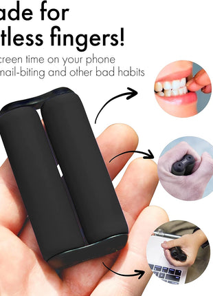 ONO Roller - Handheld Fidget Toy for Adults | Help Relieve Stress, Anxiety, Tension | Promotes Focus, Clarity | Compact, Portable Design (Black, Junior Size - ABS Plastic)