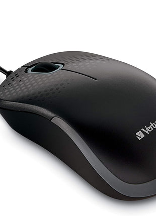 Verbatim USB Silent Corded Optical Mouse - Computer Wired Noiseless and Silent Click Mouse for Mac and PC - Black