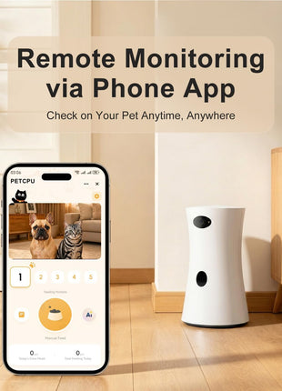 Pet Camera Treat Dispenser, 360° Pet Dog Security Cameras with Phone App, WiFi 5G/2.4G, Two Way Audio, Night Vision, Remote Treat Tossing, Motion Alert for Home Indoor Pet Cat Puppy Monitoring