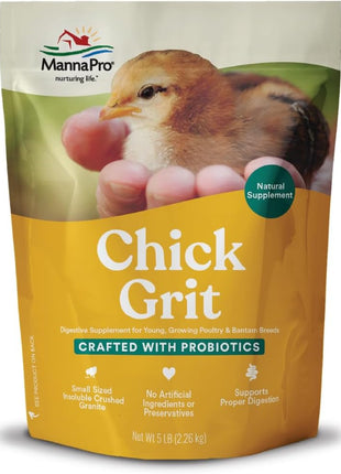 Manna Pro Chick Grit Digestive Supplement for Young Growing Poultry & Bantam Breeds, No Artificial Ingredients or Preservatives, Natural Supplement with Insoluble Crushed Granite, 5 lbs
