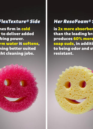 Scrub Daddy Scrub Mommy Sponges   Dish Scrubber + Non Scratch Cleaning Sponges Kitchen, Bathroom + Multi Surface Safe   Dual Sided Dish Sponges for Scrubbing   Online Exclusive (3 Count)