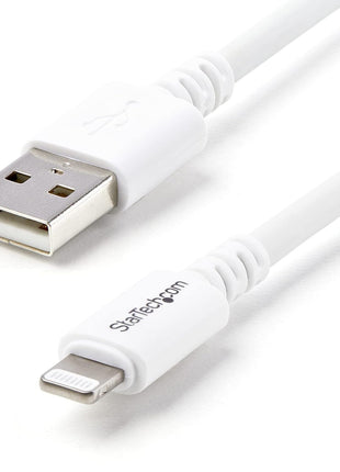 StarTech.com 3m (10ft) Long White Apple 8-pin Lightning Connector to USB Cable for iPhone / iPod / iPad - Charge and Sync Cable (USBLT3MW)