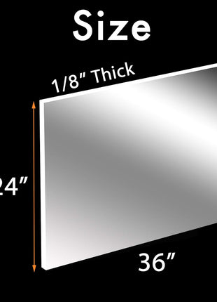 CALPALMY (2 Pack) 1/8 inch Thick Clear Acrylic Sheets - 24 inch x 36 inch Pre-Cut Plexiglass Sheets for Craft Projects, Signs, Display Cases, Sneeze Guard and More - Cut with Engraver, Power Saw or Hand Tools
