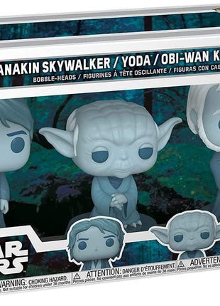 Funko Pop! Star Wars: Across The Galaxy - Force Ghost 3 Pack, Anakin, Yoda, OBI-Wan, Amazon Exclusive