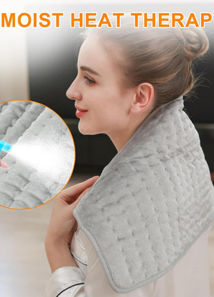 Heating Pad,Heated Blanket,Heating Pad for Back Neck,Grey,24x12 Inch | Electric Heating Pad,Dry/Moist Heat Heating Pads,Heating Pads for Shoulder,Abdomen,Heat Pad for Women Men,Birthday Gift