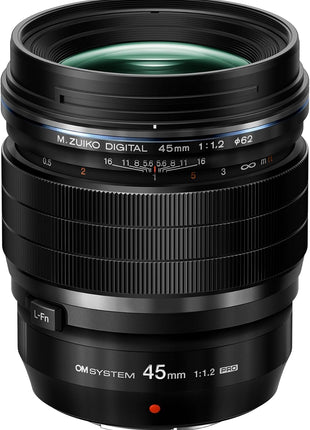 OM SYSTEM Olympus M.Zuiko Digital ED 45mm F1.2 PRO for Micro Four Thirds System Camera, Ultra Bright F1.2 Lens, Weather Sealed Design, MF Clutch, L-Fn Button