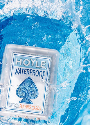 Hoyle Waterproof Clear Plastic Playing Cards 1 Deck Outdoor Pool | Flexible plastic resists bending and tearing, Rinse clean after use, Perfect for camping and beach games