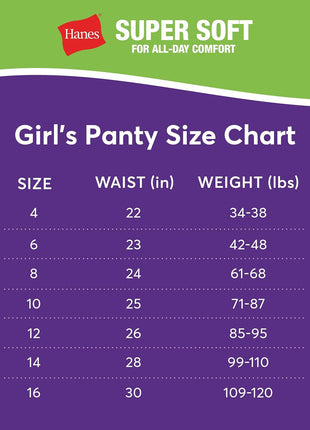Hanes Girls' And Toddler Organic Underwear, Brief & Hipster, 8-pack, Pure Comfort Organic 100% Cotton Panties