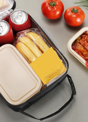 Lovoeo Lunch box Lunch bag for men women Insulated Lunchbox Lunch bags for Work Picnic Travel (Black)