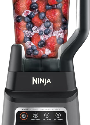 Ninja Professional Plus Blender, Auto-iQ, 1400W, 72oz Pitcher, BN701 | 1400 peak-watt motor, 3 Auto-iQ presets for smoothies, frozen drinks & ice cream. Total Crushing blades. Dishwasher safe.