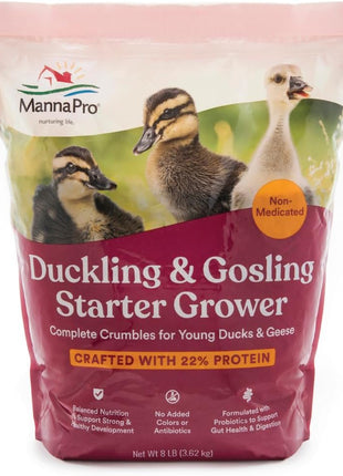 Manna Pro Duck Starter Grower Crumble | Non-Medicated Feed for Young Ducks | Supports Healthy Digestion | 25 Pounds