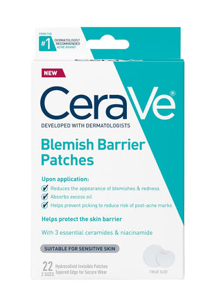 CeraVe Hydrocolloid Blemish Patches, Pimple Patches for Face, 22ct | Absorbs Oil with Niacinamide and Ceramides, Ultra-Thin Acne Patches That Blend Into All Skin Tones, For Sensitive Skin