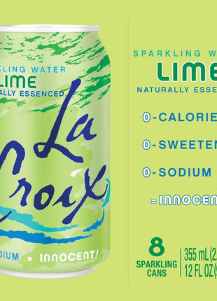 LaCroix Sparkling Water, Lime, 12 Fl Oz (pack of 8)