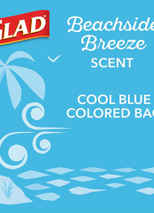Glad Small Trash Bags 4 Gallon, Febreze Beachside Breeze Garbage Bags, Odor Resistant with Drawstring, 80 Count
