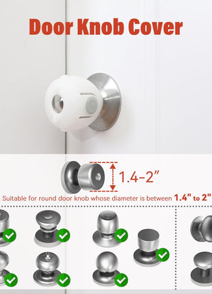 Mom's Choice Gold Awards Winner - EUDEMON 4 Pack Baby Safety Door Knob Covers Door Knob Locks(not suit for all door knobs)