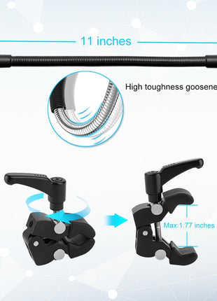 Baby Monitor Mount, Universal Baby Monitor Stand Flexible Gooseneck Arm Super Crab Clamp Camera Crib Mount for Infant Optics DXR 8 DXR-8 Pro, Nanit Pro Smart Flex Stand and Most Baby Monitors