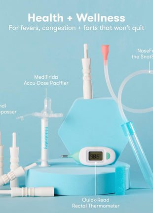 Frida Baby Ultimate Baby Kit, 10 piece New Born Essentials Gift Set Includes Wellness Sick Day, Gas Relief, Grooming Tools & Teething Toys