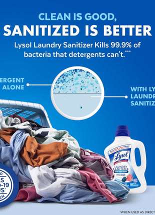 Lysol Laundry Sanitizer Additive, Bacteria Causing Laundry Odor Eliminator, Detergent Additive, Crisp Linen, 90oz