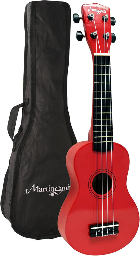 RockJam 21 Inch Soprano Ukulele with Gig Bag, Red | Soprano ukulele with gig bag for kids, adults and beginners, easy to tune with a bright traditional tone