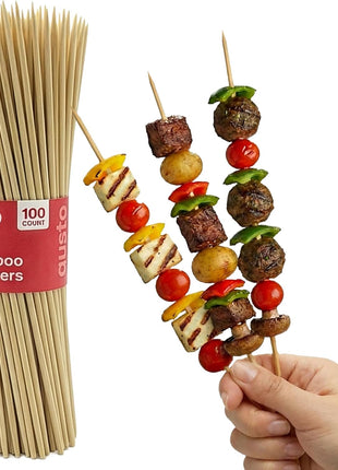 GUSTO [12 Inch - 100 Count] Bamboo Skewers for Shish Kabob, Grilling, Fruits, Appetizers, and Cocktails (Formerly Comfy Package)