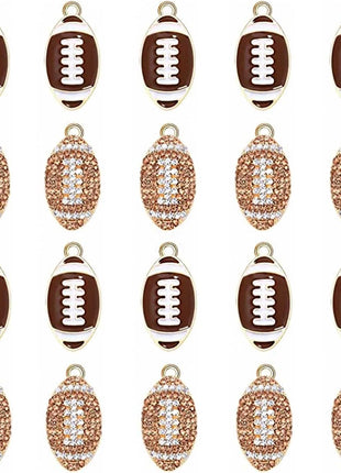 20PCS Sports Charms Enamel Basketball Baseball Pendant Charms for Jewelry Making Rhinestone Ball Game Softball Charms for Necklace Bracelet Earrings DIY Crafts