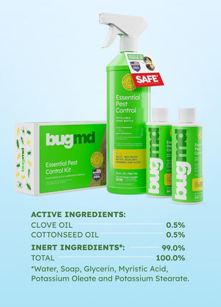 BugMD Ant Killer & Bug Spray - Roach and Cockroach Killer Indoor, Spider Spray for Home, Fly and Insect Defense, Natural, Safe with Essential Oils, Plant-Powered, Pest Control - Starter Kit