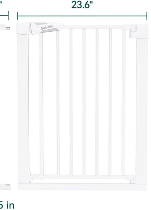 Babelio Pressure Mounted Baby Gate for Stairs, 26-40 in PressGuard Dog Gate | Triple-Lock, Pressure/Wall Mount No Drilling, Heavy Duty, Auto Close, Easy Install for Doorways/Kitchens/Hallway, White