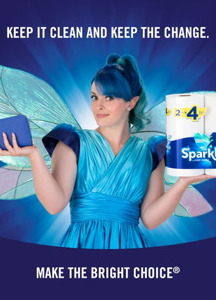 Sparkle Pick A Size Paper Towels, 6 Double Rolls = 12 Regular Rolls, Everyday Value Paper Towel With Full And Half Sheets