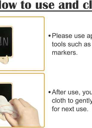 DSTELIN 10 Pack Mini Chalkboards Signs with Easel Stand, Small Rectangle Chalkboards Blackboard, Wood Place Cards for Weddings, Birthday Parties, Message Board Signs and Event Decoration