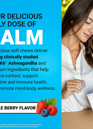 Force Factor Amazing Ashwa, Ashwagandha Supplement for Stress Relief | Memory, Focus, and Immune Support with KSM-66 Ashwagandha for Stress, Triple Berry, 120 Soft Chews