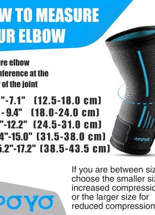 APOYO Tennis Elbow Brace for Women & Men, Workout and Everyday Use (Large) | Elbow Compression Sleeve for Arthritis, Tendonitis, Tennis Elbow & Golfers Elbow, Reduce Joint Pain During Fitness Activity