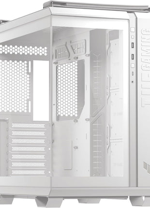 ASUS TUF Gaming GT502 Horizon White ATX Mid-Tower PC Case, Boundless Panoramic Design, Dual-Chamber, Tool-Free Side Panels, Front USB 10 Gbps Type-C, 2 Year Warranty