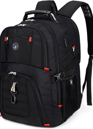 SHRRADOO Extra Large 50L Travel Laptop Backpack with USB Charging Port, College High School Backpack Airline Approved Business Work Bag Fits 17 Inch Computer for Men Women