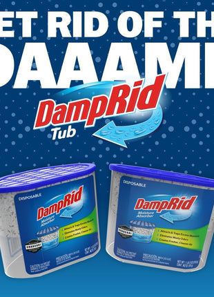 DampRid Fragrance Free Disposable Moisture Absorber with Activated Charcoal, 18 oz (Pack of 3) Moisture Absorber & Odor Remover, Lasts Up To 60 Days, No Electricity Required