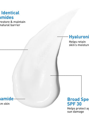 CeraVe AM Oil Face Moisturizer Lotion, Sunscreen for Face, SPF 30, 3oz | Skin Care with Hyaluronic Acid & Niacinamide, Oil-Free Moisturizer For Men & Women, Daily Non-Comedogenic Face Sunscreen