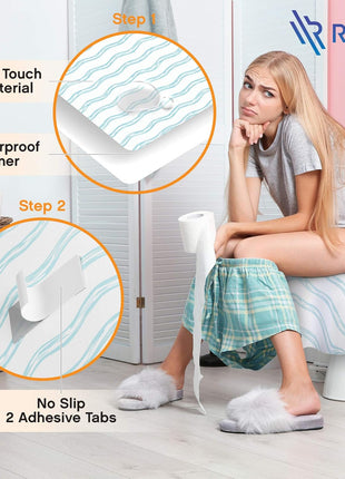 Relyo Disposable Toilet Seat Cover for Travel – 20 Pack with Covers Wrapped in Sets of 2, Non-Flushable Liners, Fits Most Seats – Kids, Toddlers, Adults (Waves, 20)
