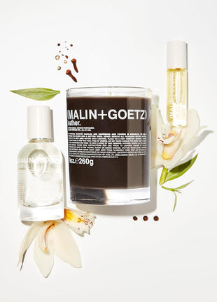 MALIN+GOETZ 9oz Scented Candle | Hand-Poured Soy Wax with Unique Fragrance Blends | Clean-Burning, Vegan & Cruelty-Free | Bergamot, Sage, Otto, Tomato, Strawberry, Cannabis, Dark Rum & Leather