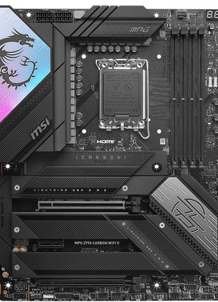 MSI MPG Z790 Carbon WiFi II Gaming Motherboard (Supports 12th/13th/14th Gen Intel Processors, LGA 1700, DDR5, PCIe 5.0, M.2, 2.5Gbps LAN, USB 3.2 Gen2, Wi-Fi 7, Bluetooth 5.4, ATX)