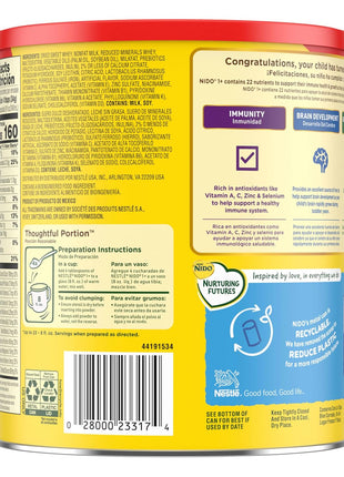 Nido NESTLE Kinder 1+ Powdered Milk Beverage 1.76 lb. Canister