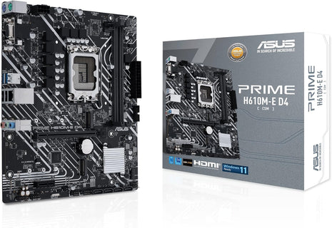 ASUS PRIME H610I-PLUS D4-CSM Intel H610 (LGA 1700) Commercial CSM Mini-ITX motherboard, DDR4, PCIe 4.0, M.2, 1 G LAN, DisplayPort, HDMI, D-Sub, USB 3.2, SATA, ASUS Control Center Express IT Management