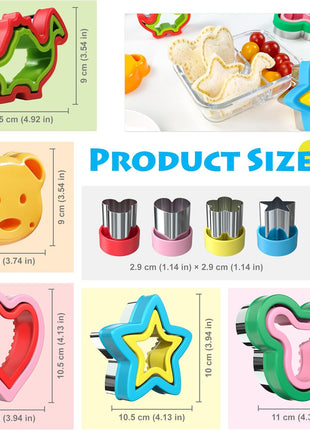 Sandwich Cutter and Sealer, Sandwich Cutter for Kids 5 PCS(BIG), Decruster Sandwich Maker, Great for Lunchbox and Bento Box - Boys and Girls Kids Lunch