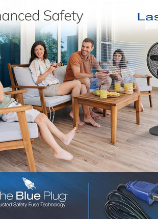 Lasko Pedestal Fan, Oscillating Fan for Bedroom with Adjustable Height and 3 Cooling Speeds, Portable, 18 inch, Black, 1827