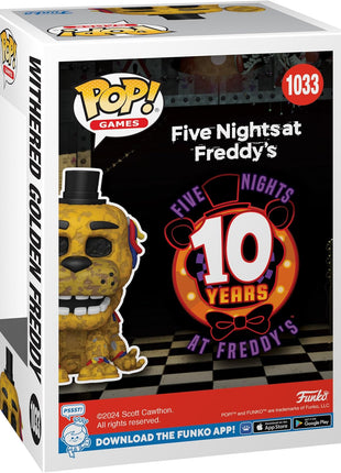 Funko Pop! Games: Five Nights at Freddy's (FNAF) - Withered Golden Freddy 1033 Exclusive Vinyl Figure