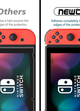 NEW'C 3 Pack Designed for Nintendo Switch Screen Protector Tempered Glass, Case Friendly Anti Scratch Bubble Free Ultra Resistant