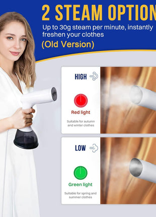 Rolipo Steamer for Clothes 1350W, Clothes Steamer for Home, Office, Travel, Upgraded 400ML Large Capacity Water Tank, Wrinkle Remover