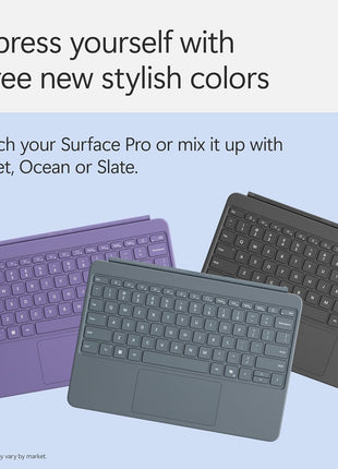 Microsoft Surface Pro Keyboard for Surface Pro 12" Device, Keyboard Only, Alcantara Material, Ocean