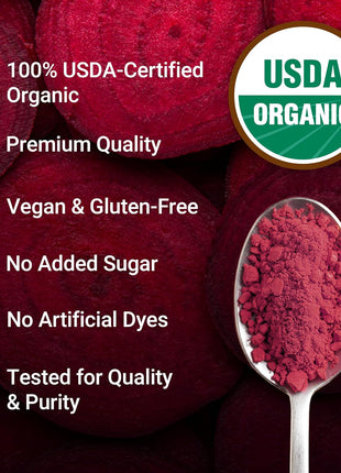 Force Factor Total Beets Organic Beetroot Powder, USDA Certified | Superfood to Boost Daily Nutrition, Vegan, Gluten-Free, and Non-GMO Beet Supplement, Unflavored, 180 Servings, 2-Pack