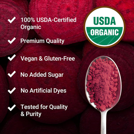 Force Factor Total Beets Organic Beetroot Powder, USDA Certified | Superfood to Boost Daily Nutrition, Vegan, Gluten-Free, and Non-GMO Beet Supplement, Unflavored, 180 Servings, 2-Pack