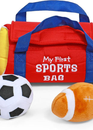 GUND Baby My First Sports Bag 5-Piece Sensory Plush Toy Playset for Babies