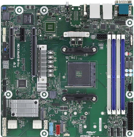 ASRock Rack X570D4U Socket AM4/ AMD X570/ DDR4/ SATA3&USB 3.2/ Micro-ATX Server Motherboard